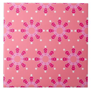 Åttonde punkten Mandala, korallets Rosa och Magent Kakelplatta