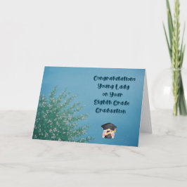 Åttonde Studenten-kortet i Klass för flickor Tack Kort