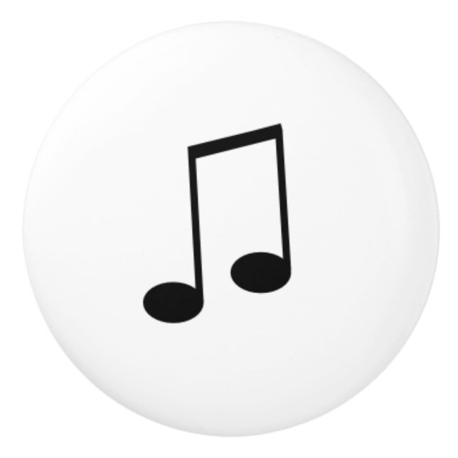 Åttondelen för musikbeteckningssystem två noterar knopp (Framsidan)