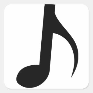 Åttondelsnotmusikalen noterar fyrkantigt klistermärke
