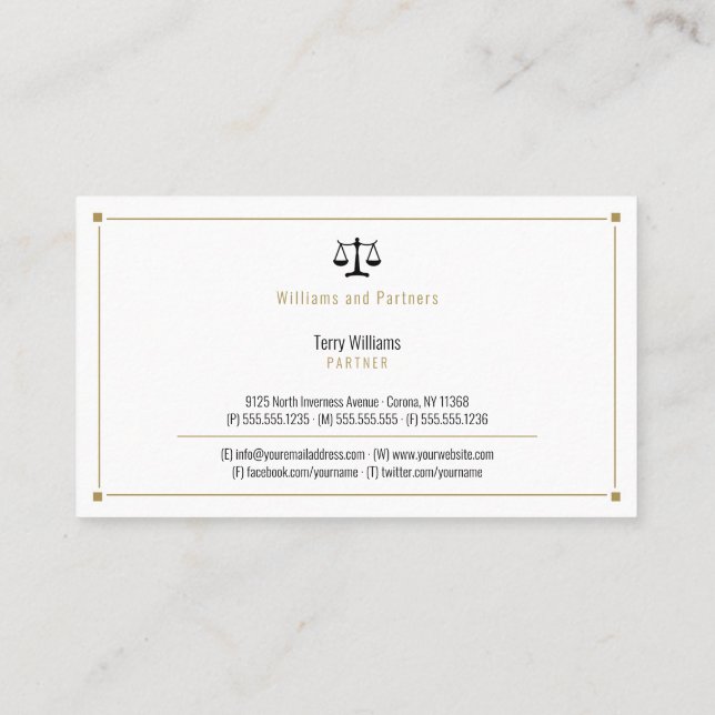 ATTORNEY AT LAG | Elegant-klass Visitkort (Baksida)