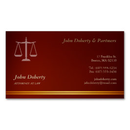 ATTORNEY AT LAG | Elegant Red Magnetiska Visitkort