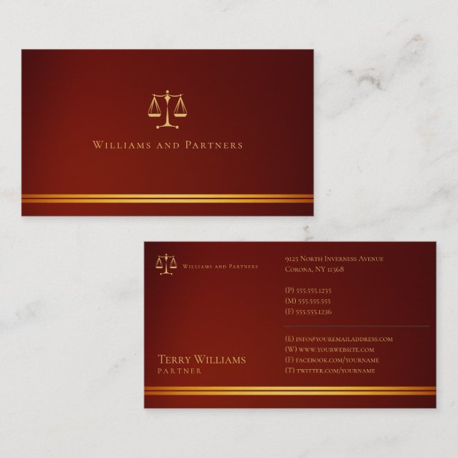 ATTORNEY AT LAG | ELEGANT VISITKORT (Fram/baksida)