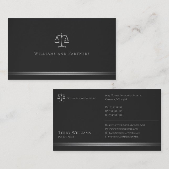 ATTORNEY AT LAG | ELEGANT VISITKORT (Fram/baksida)