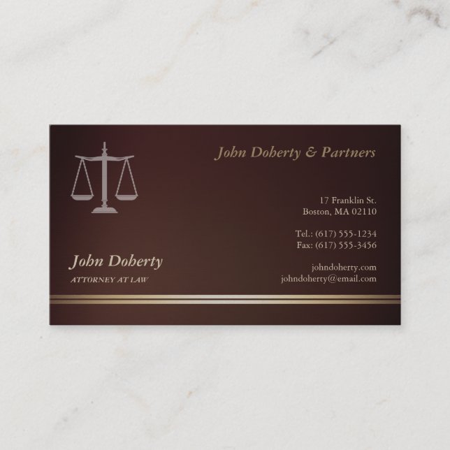 ATTORNEY AT LAG | Elegant Visitkort (Framsida)