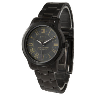 ATTORNEY AT LAG   Golden Black Personalizable Armbandsur