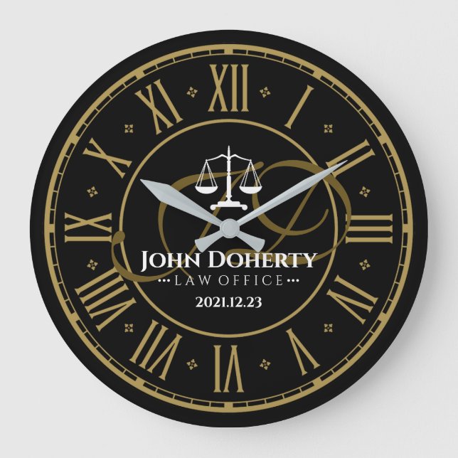ATTORNEY AT LAG | Golden Personalizable Square Wal Stor Klocka (Framsida)