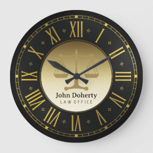 ATTORNEY AT LAG Golden Personalizable Stor Klocka