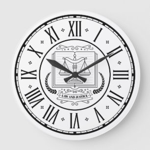 ATTORNEY AT LAG Svartvit Stor Klocka