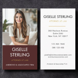 Attorney at Law Burgundy Gold Photo  Visitkort