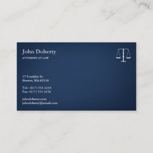 ATTORNEY AT LAW - Elegant Blue Affärskort Visitkort
