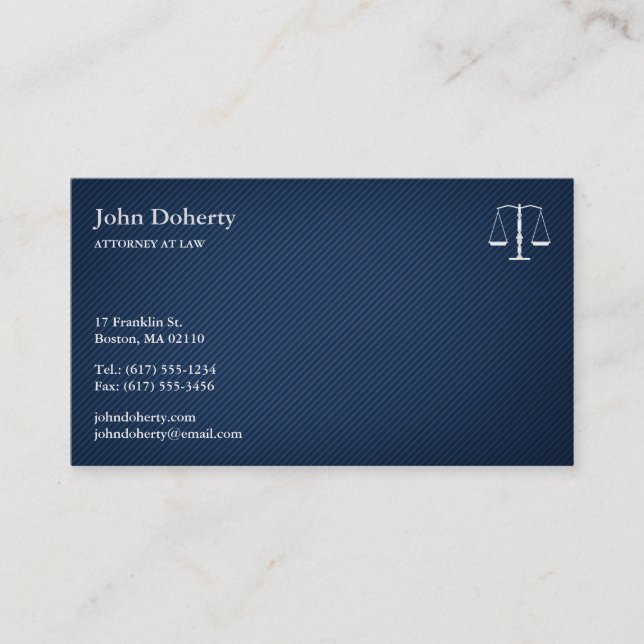 ATTORNEY AT LAW - Elegant Blue Affärskort Visitkort (Framsida)
