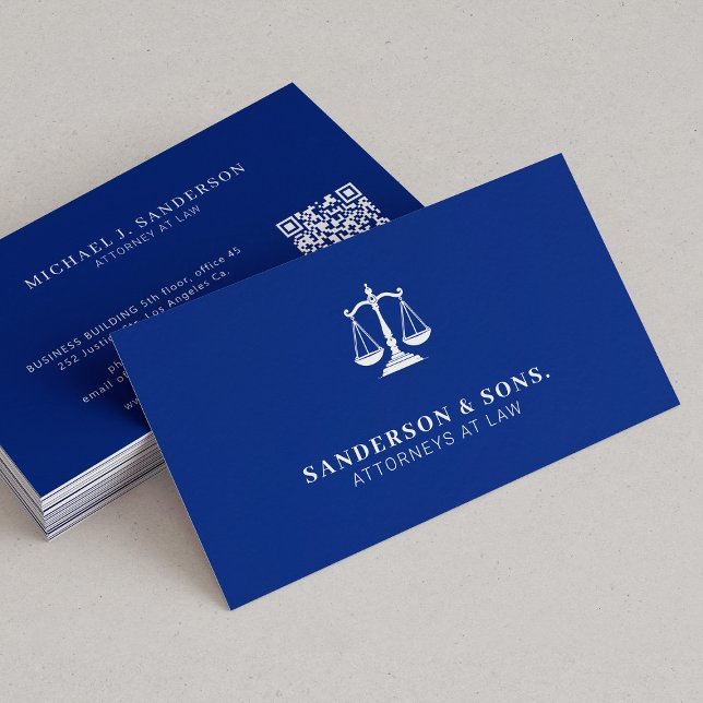 Attorney at law lawyer professional royal blue visitkort (Skapare uppladdad)
