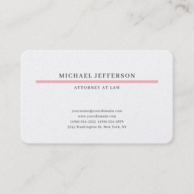 Attorney at Law Pearl Minimalist Classical Pro Visitkort (Framsida)