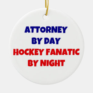 Attorney by Day Hockey Fanatic by Night Julgransprydnad Keramik