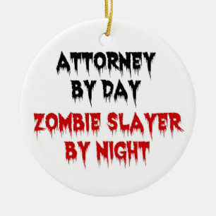 Attorney by Day Zombie Sayer by Night Julgransprydnad Keramik