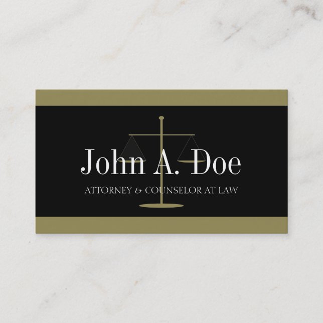 Attorney Guld Black Banner Visitkort (Framsida)