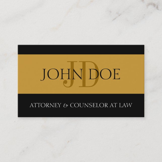 Attorney Guld/Guld Banner Visitkort (Framsida)