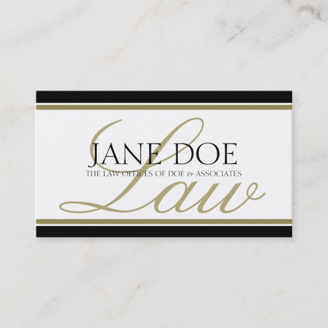 Attorney Guld LAW-skript Visitkort (Framsida)