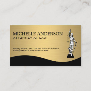 Attorney   Guld Metallic   Juridisk symbol Visitkort