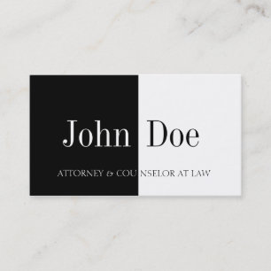Attorney Halva/halva B/W Visitkort