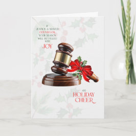 Attorney Judicial Gavel Verdict of Joy and Cheer Helgkort
