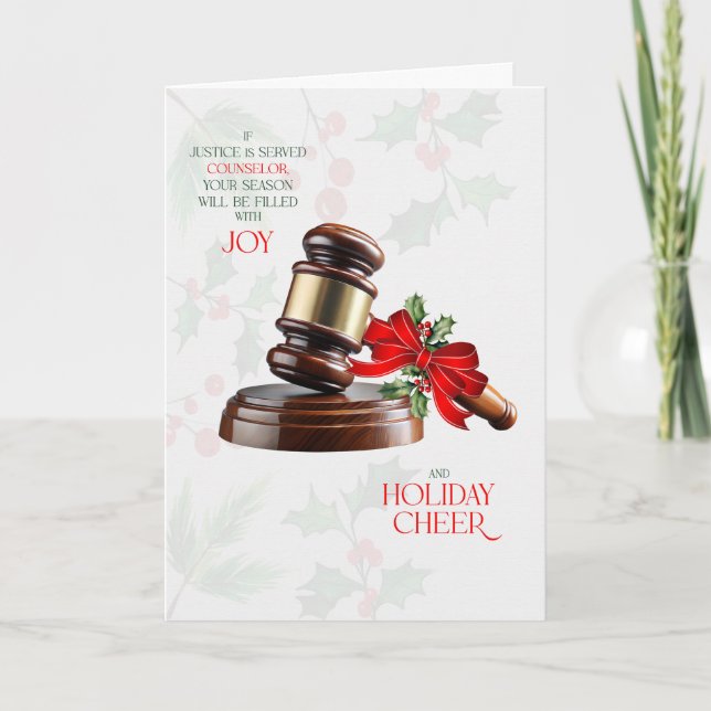 Attorney Judicial Gavel Verdict of Joy and Cheer Helgkort (Framsida)