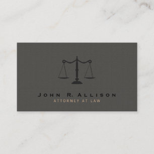 Attorney Justice Mörk Taupe Struktur look Visitkort
