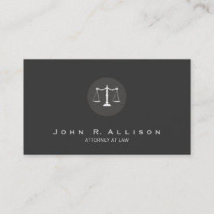 Attorney Justice Scales Black and White No 2 Visitkort