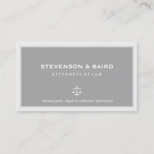 Attorney Lawyer Elegant Grått Affärskort Visitkort