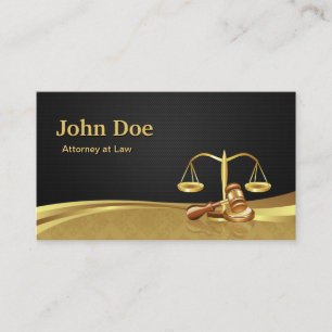 Attorney Lawyer Justice Elegant Black Guld Damask Visitkort