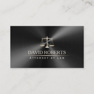 Attorney Lawyer Modern Black & Guld Metallic Visitkort