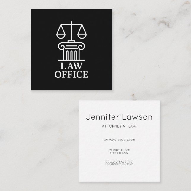 Attorney & Legal Design Fyrkantigt Visitkort (Fram/baksida)