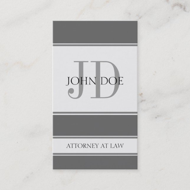 Attorney Lodrät Grått Visitkort (Framsida)