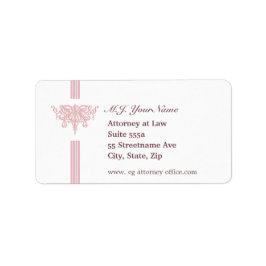 Attorney lyxury rand och rosa Justice emblem Adressetikett