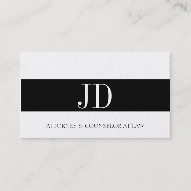 Attorney Monogram Platinum Bandit Visitkort (Framsida)