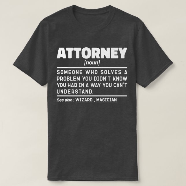 Attorney Noun Definition Professionell Worker-Cool T Shirt (Design framsida)
