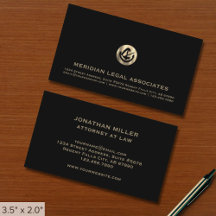 Attorney of Law Black and Guld Affärskort
