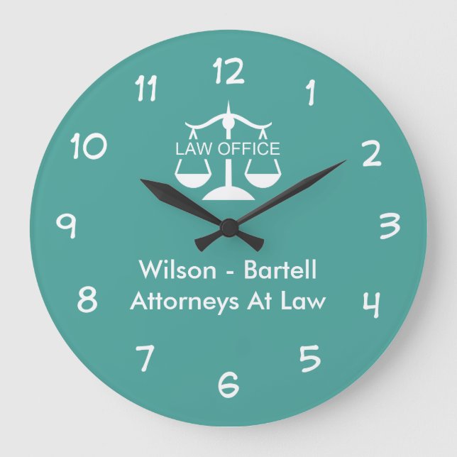 Attorney Office Business Logotyp Wall Clocks Stor Klocka (Framsida)