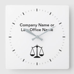 Attorney Office Company Logotyp Clocks Fyrkantig Klocka