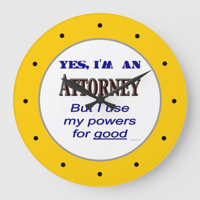 Attorney Powers Funny Office Wall Clock Stor Klocka (Framsida)