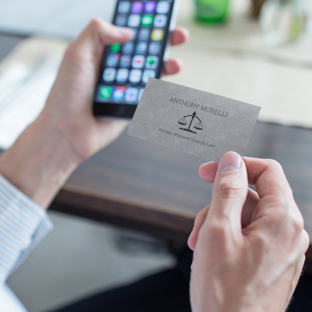 Attorney Professionell Grått | Svart Visitkort (Skapare uppladdad)
