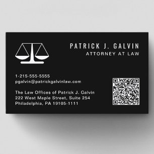 Attorney Professionell QR Code Black Visitkort