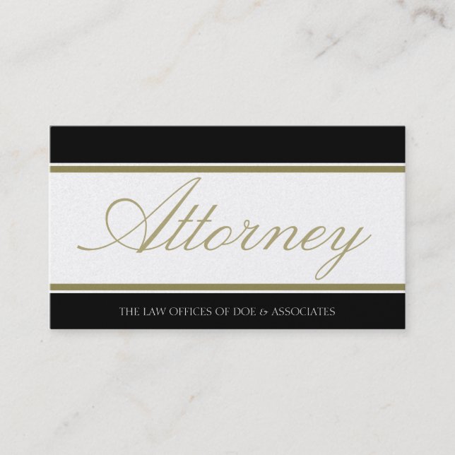 Attorney Script Golden Banner Visitkort (Framsida)