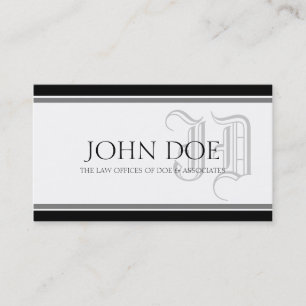 Attorney Silver Finare Monogram Visitkort