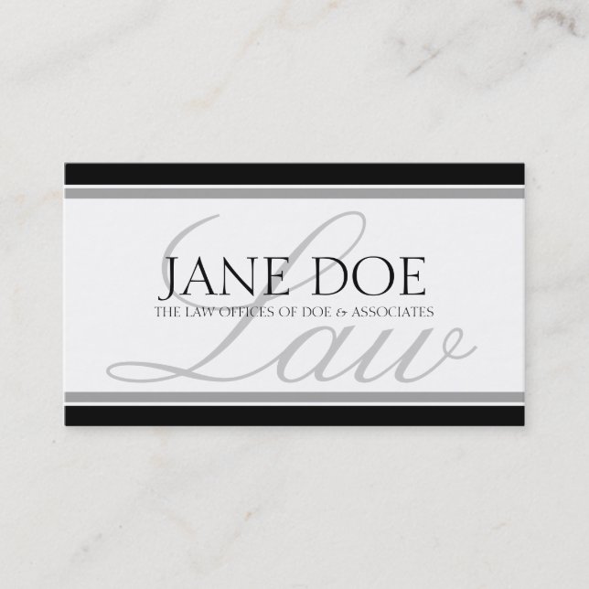 Attorney Silver LAW-skript Visitkort (Framsida)