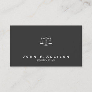 Attorney Simple Justice Scales Black and White Visitkort