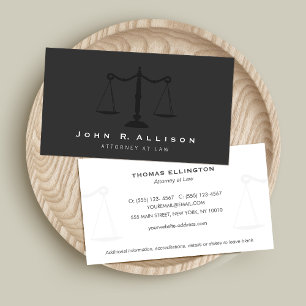 Attorney Simple Justice Scales Black Visitkort
