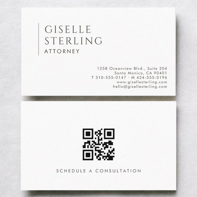 Attorney Simple Modern Professional QR Code Visitkort (Skapare uppladdad)