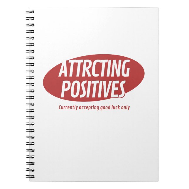Attracting Positives Good Luck Only Typography Des Anteckningsbok (Framsidan)